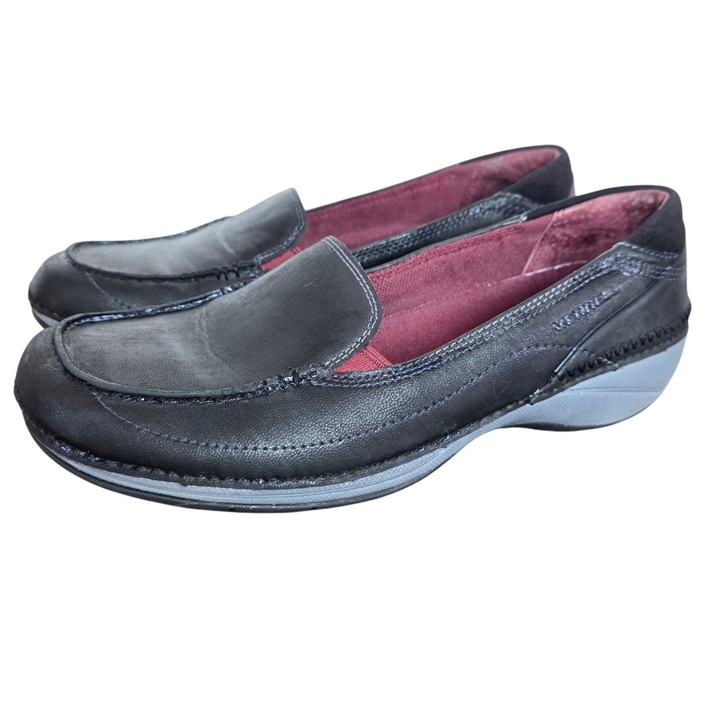 Merrell Leather Loafers Slip On Comfort Moc Toe‎ Walking Work Shoes 6.5